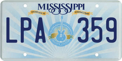 MS license plate LPA359
