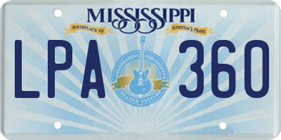 MS license plate LPA360