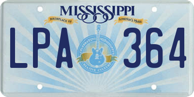 MS license plate LPA364