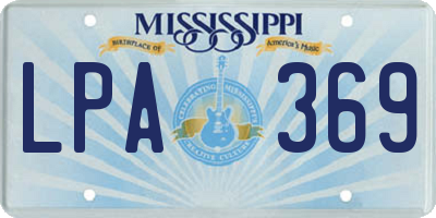 MS license plate LPA369