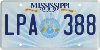 MS license plate LPA388