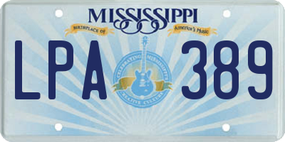 MS license plate LPA389