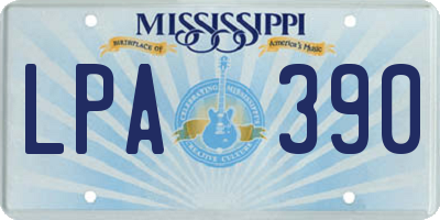 MS license plate LPA390