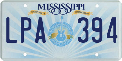 MS license plate LPA394
