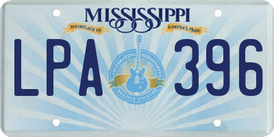 MS license plate LPA396