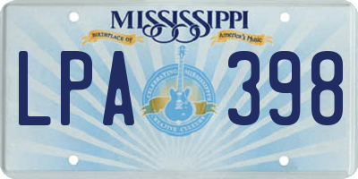 MS license plate LPA398