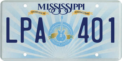MS license plate LPA401