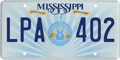 MS license plate LPA402