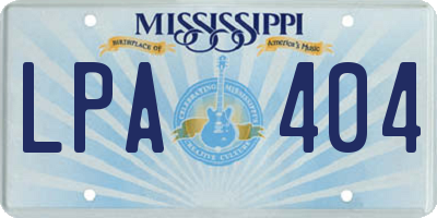 MS license plate LPA404