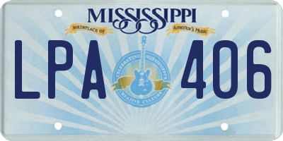 MS license plate LPA406