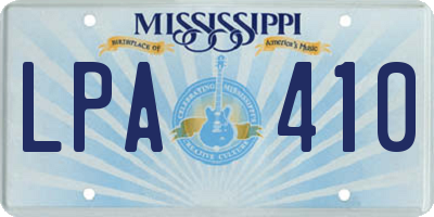 MS license plate LPA410