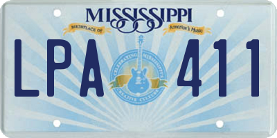 MS license plate LPA411