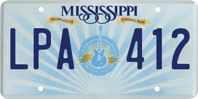 MS license plate LPA412