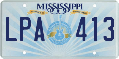MS license plate LPA413