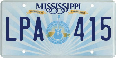MS license plate LPA415