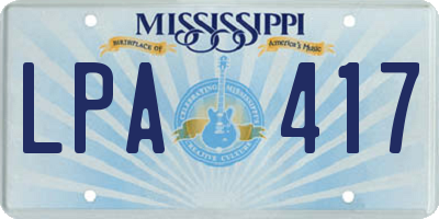 MS license plate LPA417