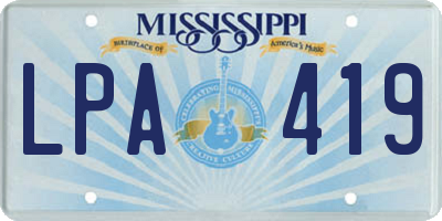 MS license plate LPA419