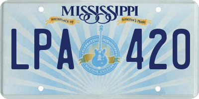 MS license plate LPA420