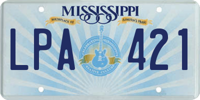 MS license plate LPA421