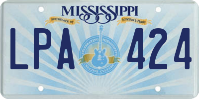 MS license plate LPA424
