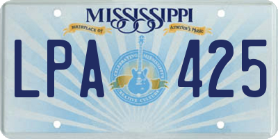 MS license plate LPA425