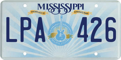 MS license plate LPA426