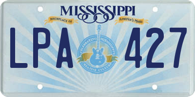 MS license plate LPA427