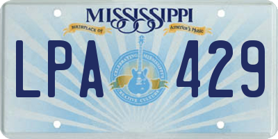 MS license plate LPA429