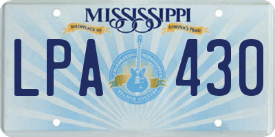 MS license plate LPA430