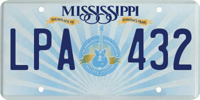 MS license plate LPA432