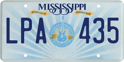 MS license plate LPA435
