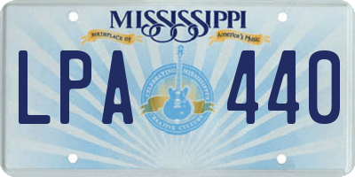 MS license plate LPA440