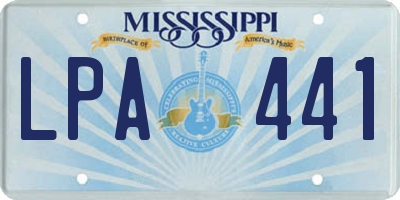 MS license plate LPA441