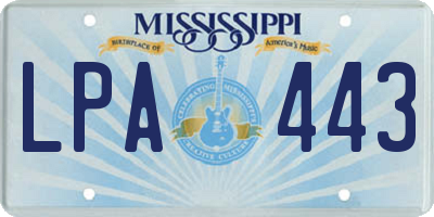 MS license plate LPA443