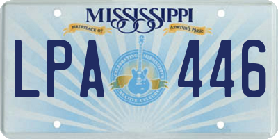 MS license plate LPA446