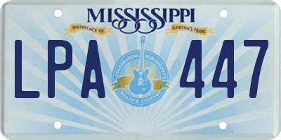 MS license plate LPA447