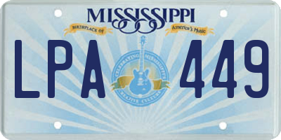 MS license plate LPA449