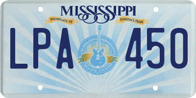 MS license plate LPA450
