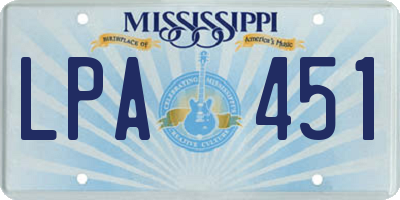 MS license plate LPA451