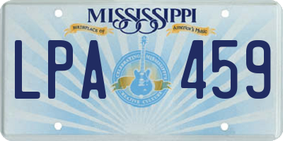 MS license plate LPA459