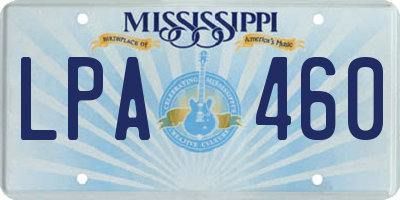 MS license plate LPA460