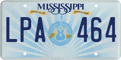 MS license plate LPA464