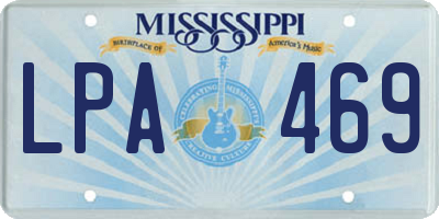MS license plate LPA469