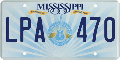 MS license plate LPA470