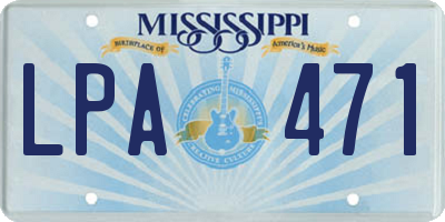 MS license plate LPA471