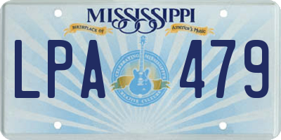 MS license plate LPA479