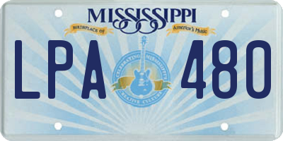 MS license plate LPA480