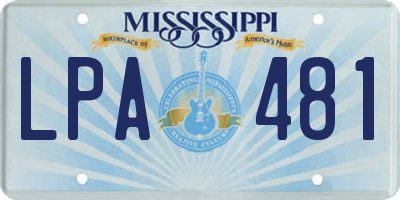 MS license plate LPA481