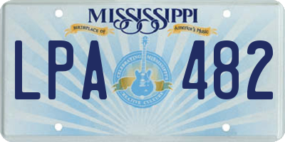 MS license plate LPA482