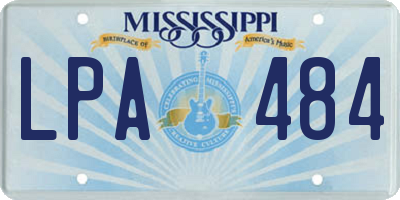 MS license plate LPA484